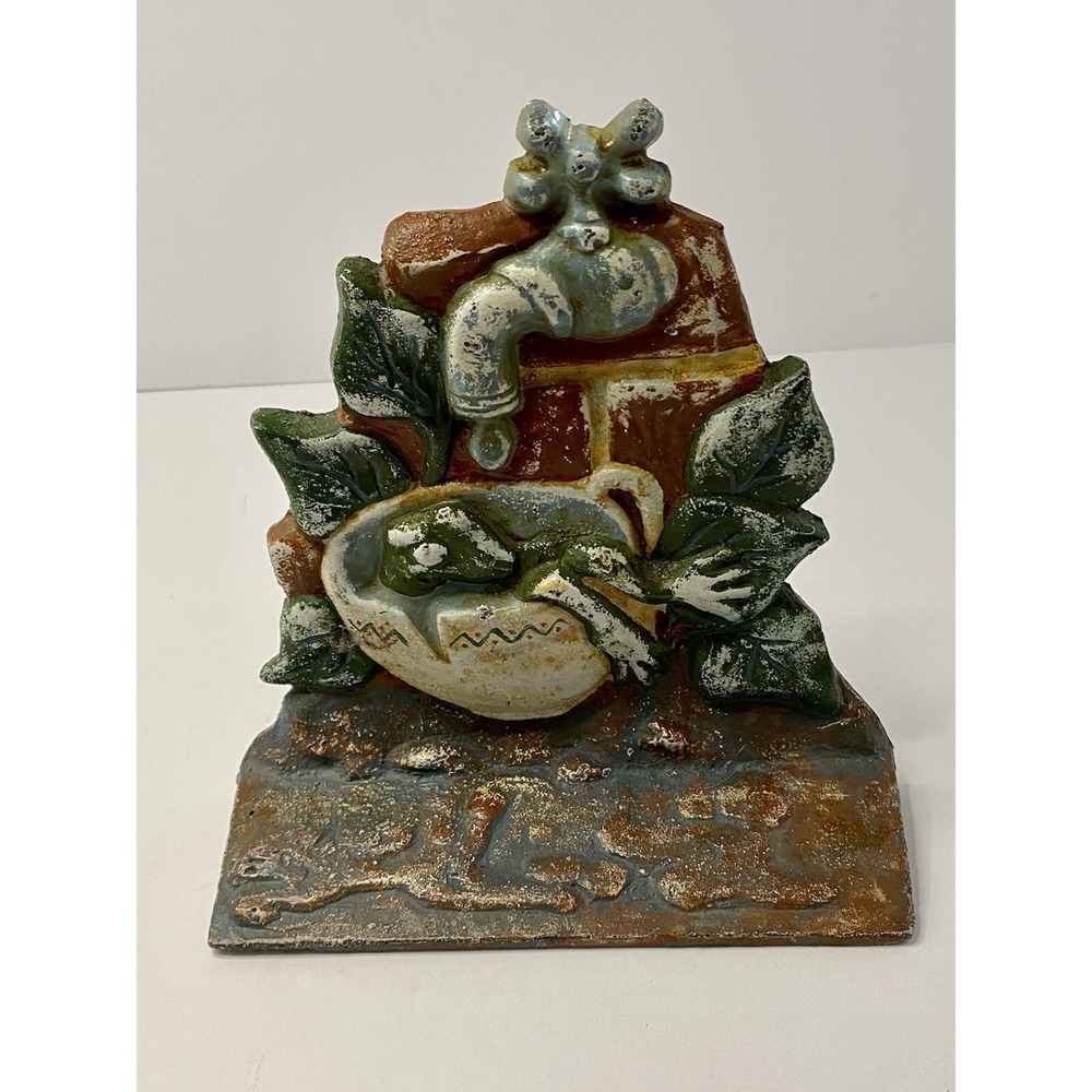 Cast Iron Doorstop‎ Vintage Outdoor Faucet Spigot Teacup Vine Leaves Garden 5lbs